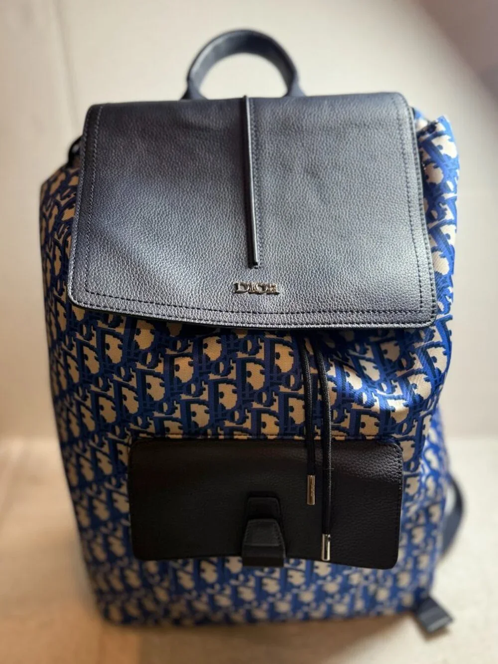 Christian Dior Oblique Backpack Trotter Pattern Backpack Daypack Backpack Ny...